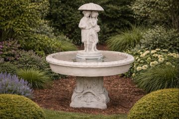 Large Escondido / 1st Love Umbrella Concrete Water Fountain